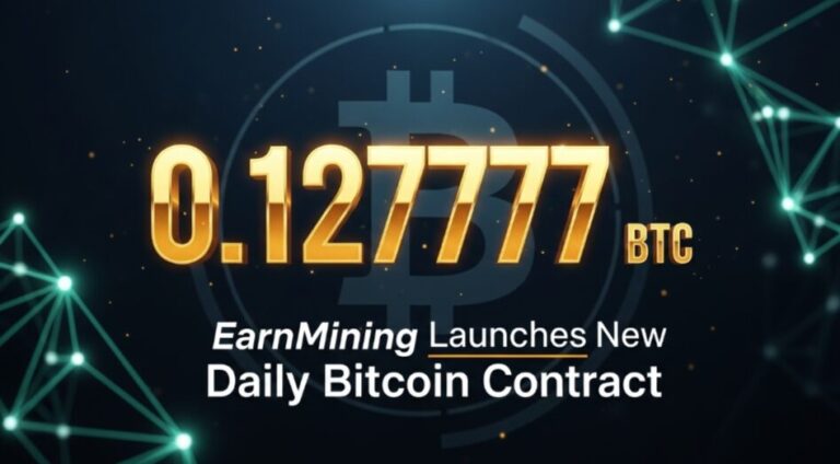 0,12777 BTC: EarnMining startet Bitcoin-Vertrag für tägliches passives Einkommen