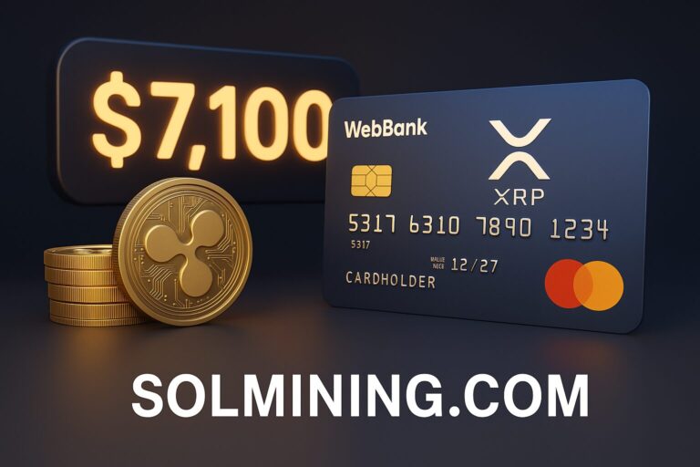 WebBank XRP 万事达卡正式上线，SolMining 基于云端的 XRP 合约日收益达 7100 美元