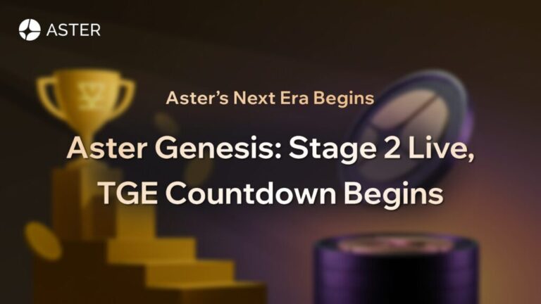 Inizia la nuova era di Aster: Live la fase 2 dei punti Airdrop, inizia il conto alla rovescia per il TGE